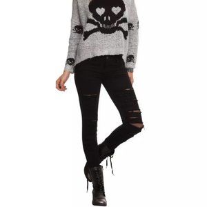 Royal Bones by Tripp Black Fishnet Skinny Jeans